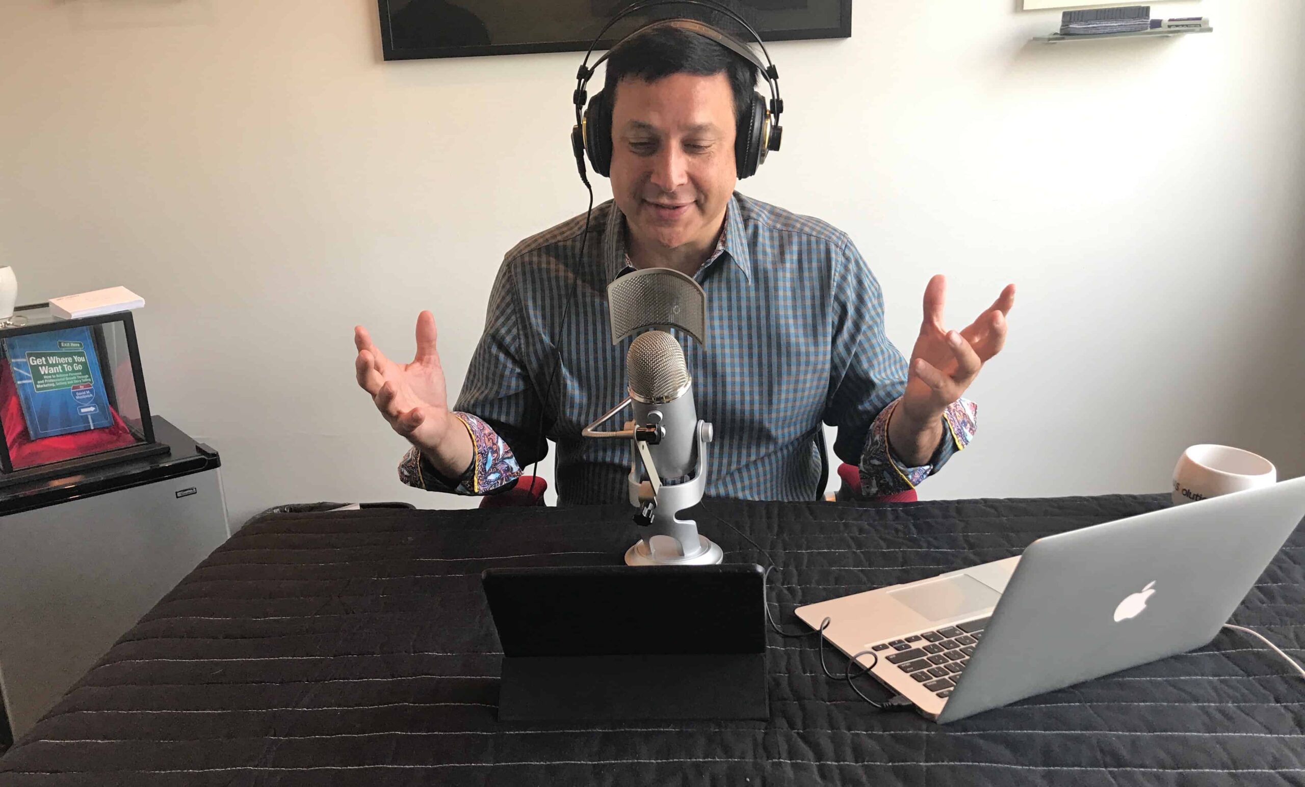 Dave in studio talking about BS Marketing